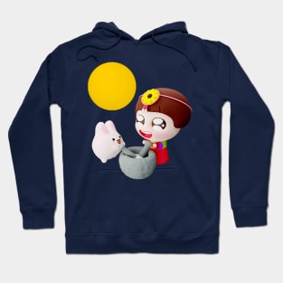 Moon Rabbit Making Rice Cake, Songpyeon Hoodie